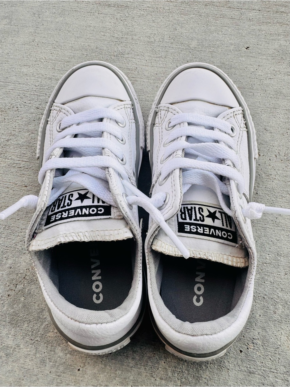 Converse Kids White Low-Top Sneakers - Picture 4 of 5